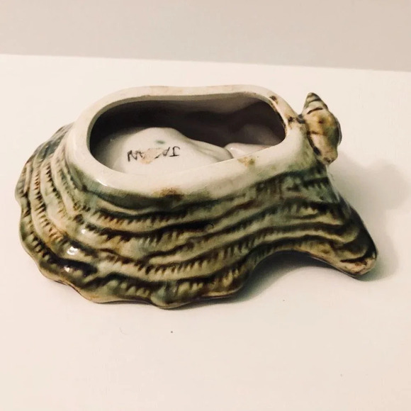 Vtg Oyster Shell  Ashtray with Lobster Pearl Dish Japan Trinket Dish - Picture 10 of 16